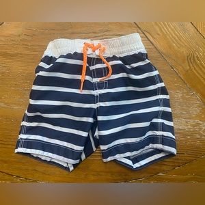 Navy & White Striped bathing suit, 2T